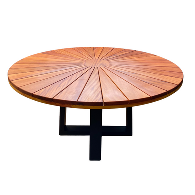 Mesa Ráfia (tampo de madeira)